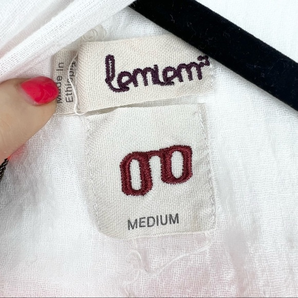 LEMLEM Berta Stripe Fringe Gauze Dress Cover-up, Size Medium - Picture 4 of 6